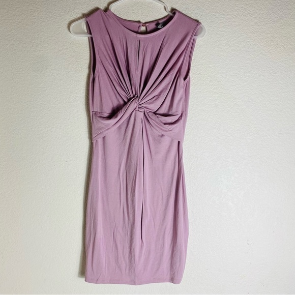 Asos Maternity Dress Pink Stretch Sleeveless  Front Knot Size: 2 - Picture 1 of 9